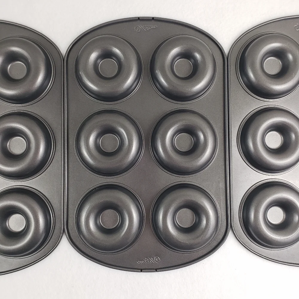 Lot of Three Wilton 6 Well Non Stick Donut Pans
